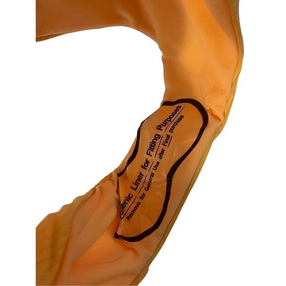 NWT Yellow Ribbed Lace Up One Piece Swimsuit Large - Picture 4 of 4